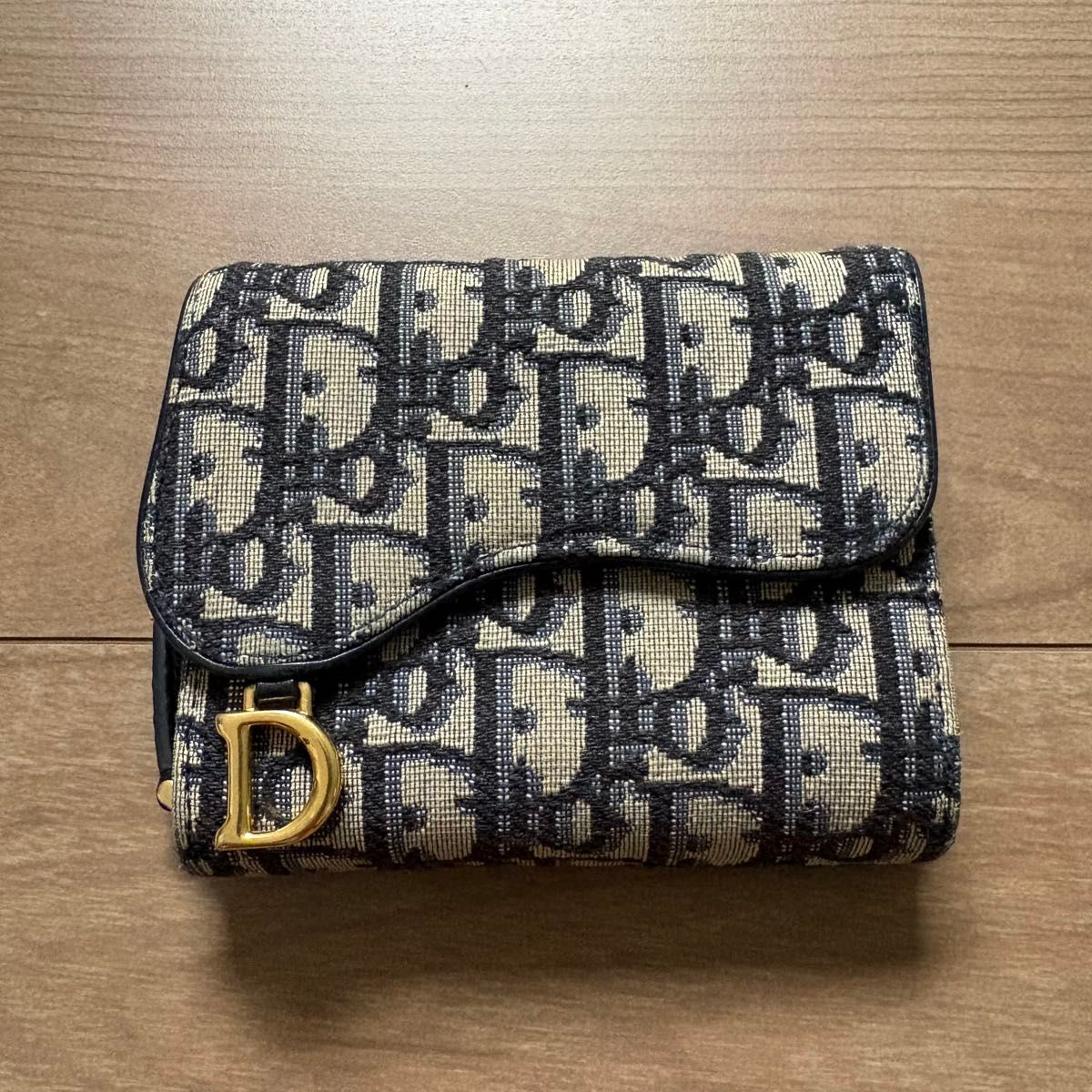 Excellent condition DIOR Oblique Saddle Trifold Wallet Compact Wallet Trotter