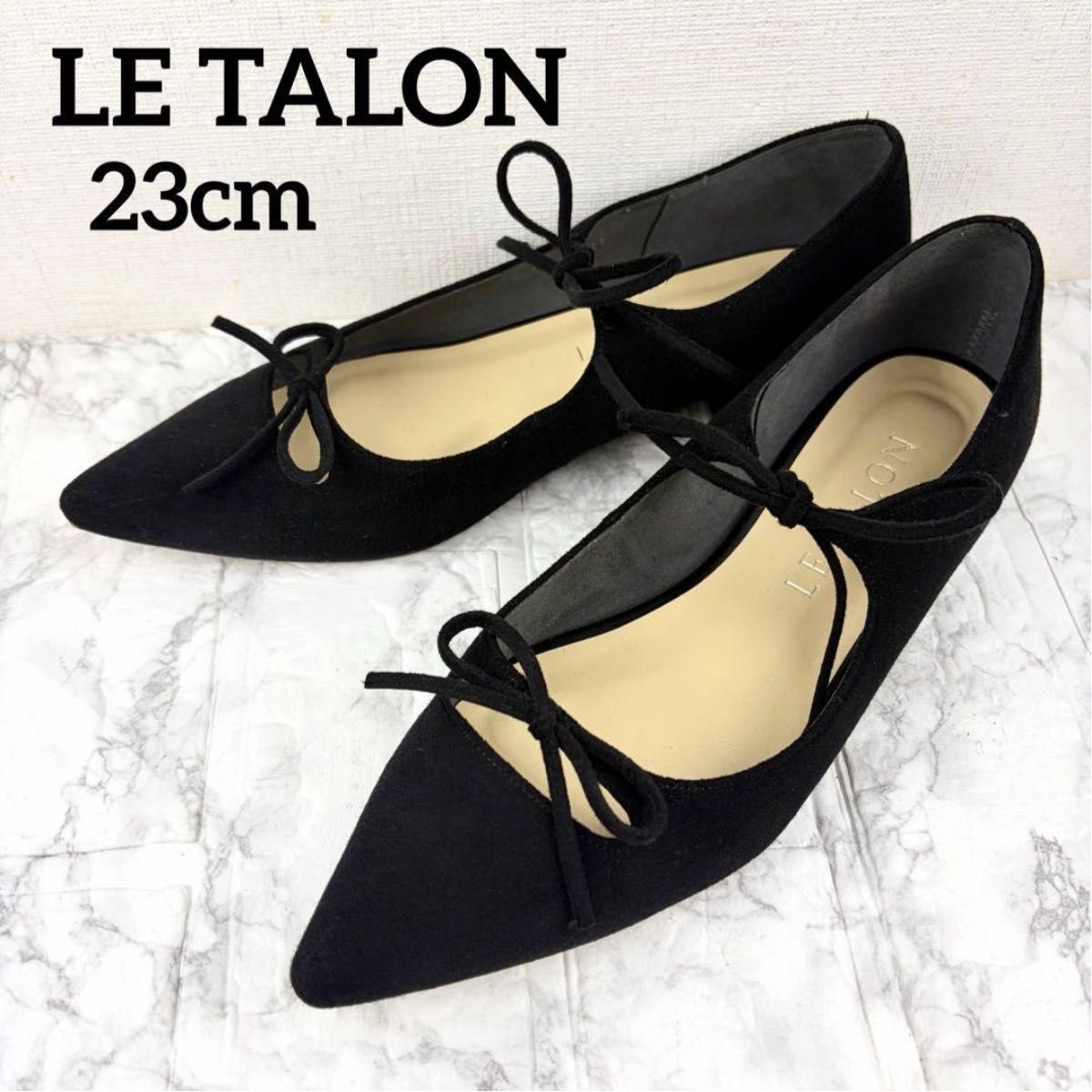 LE TALON 尖头双蝴蝶结平底鞋 黑色 23码 LE TALON 尖头 蝴蝶结