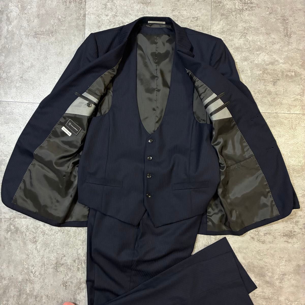 【美品】 Perfect Suit Factory 3ピース スーツ ネイビー