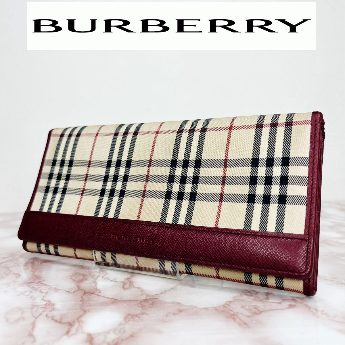 50【极美品】BURBERRY双折钱包长钱包