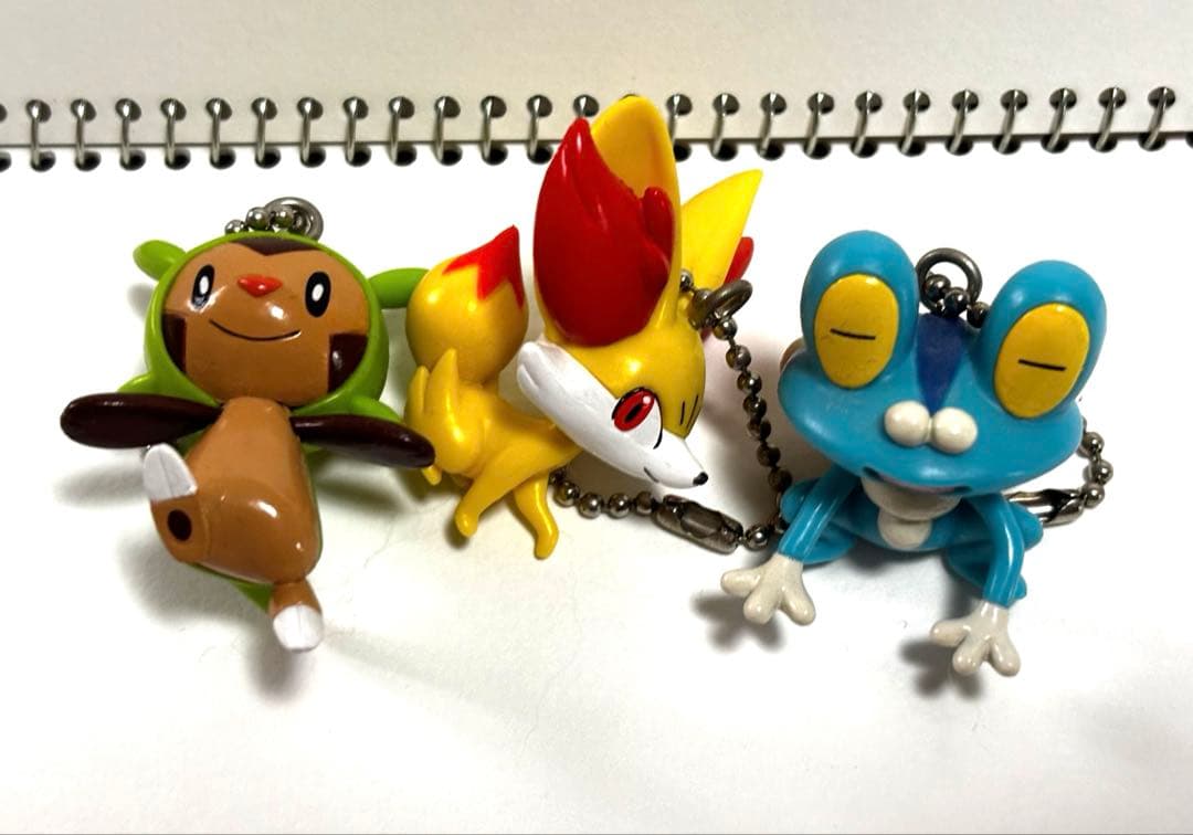 Pokemon XY Gashapon Keychain Fennekin, Froakie, Chespin 3-Piece Set