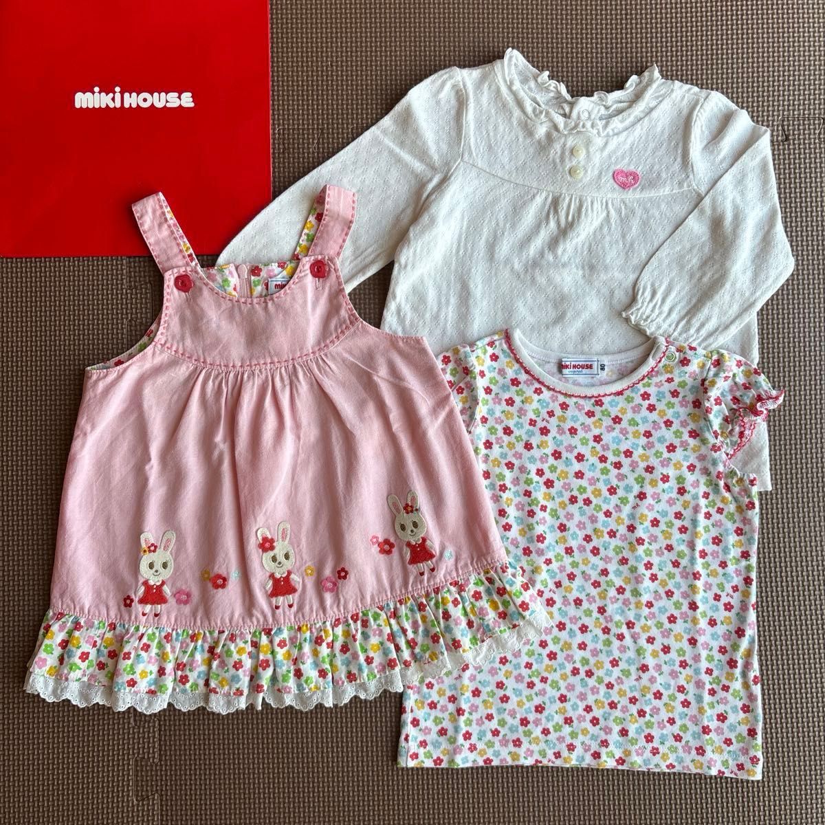 ★二手miki house jumper scart & 短袖t恤衫 & ron T 3着80套★