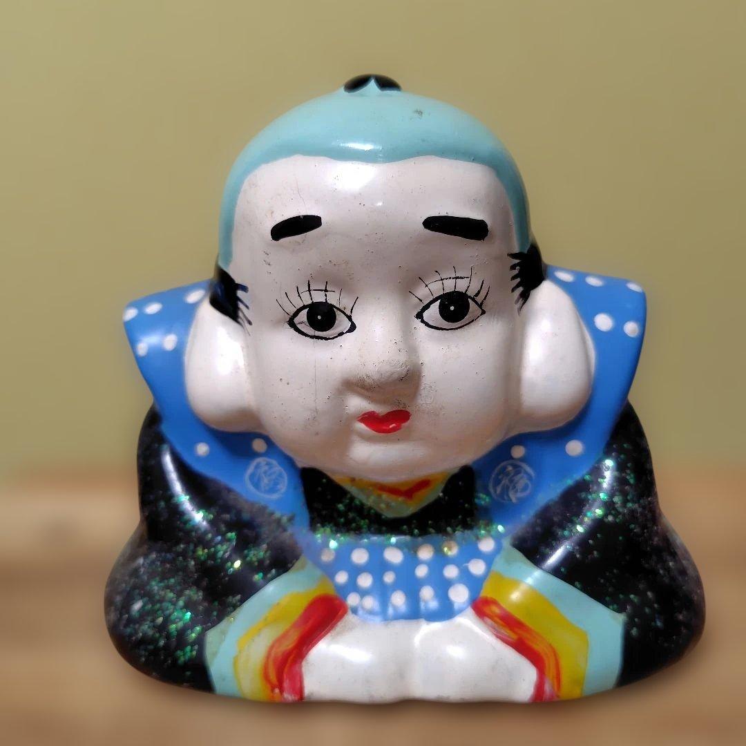 [Retro] Fukujin Doll Ceramic Ornament Lucky Charm