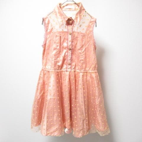 新品 LIZ LISA 丽兹丽萨 部分透感圆点图案 无袖连衣裙