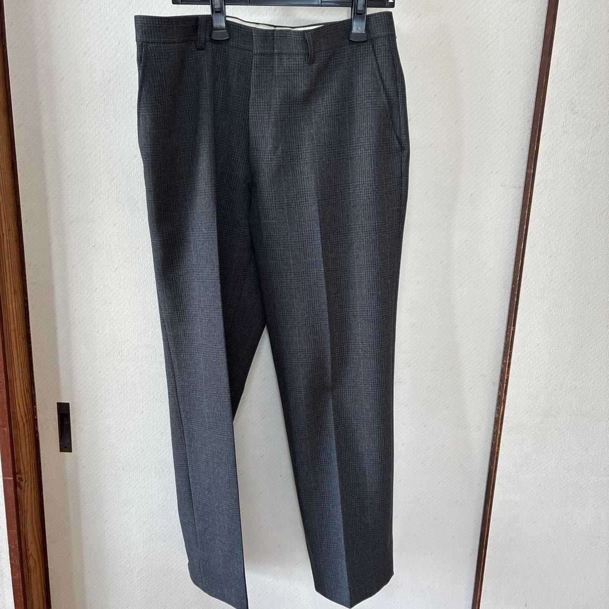 メンズ スラックス グレー チェック柄 ビジネスパンツ 未使用品 ウエスト85センチ