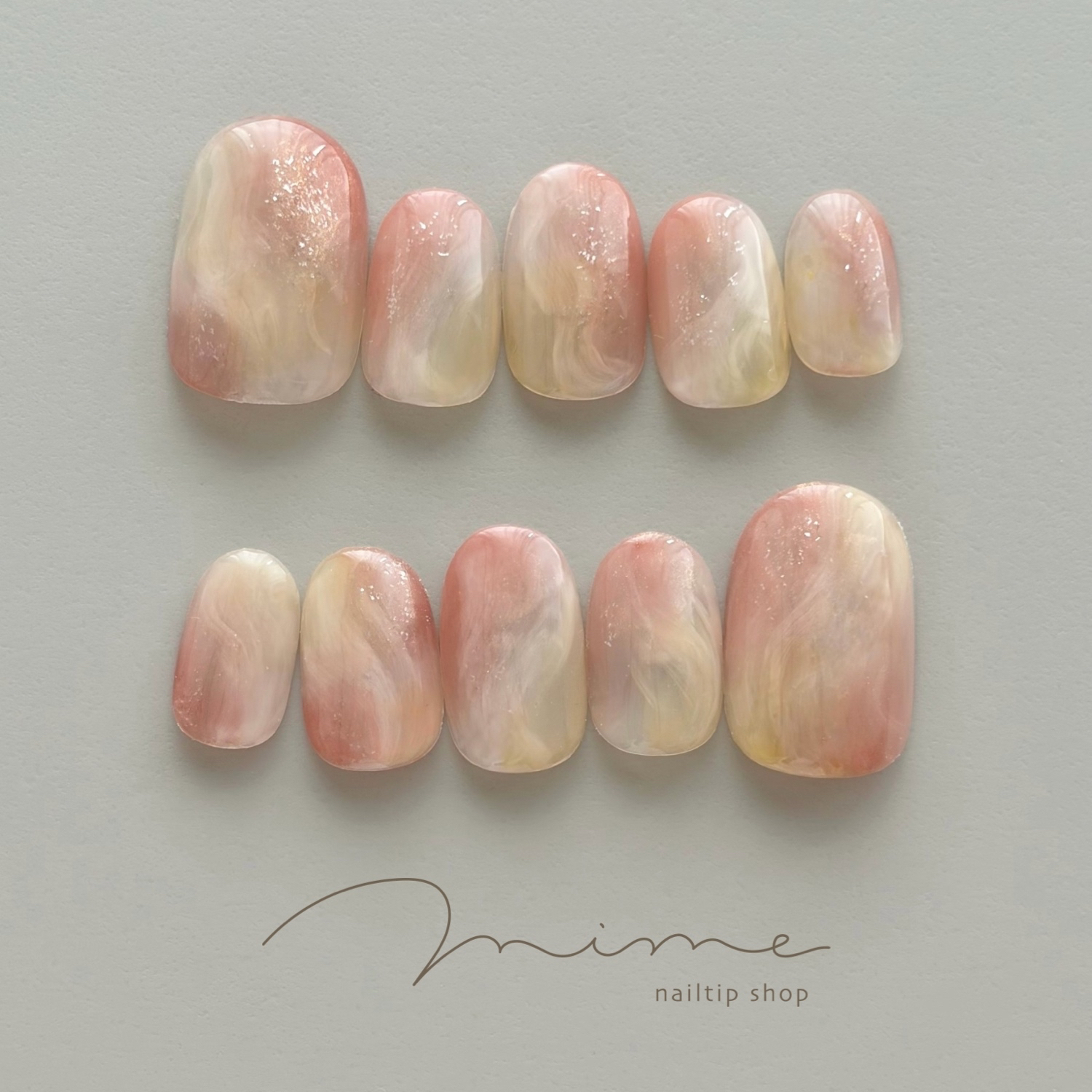 桃美甲粉红美甲新美甲芯片No.1