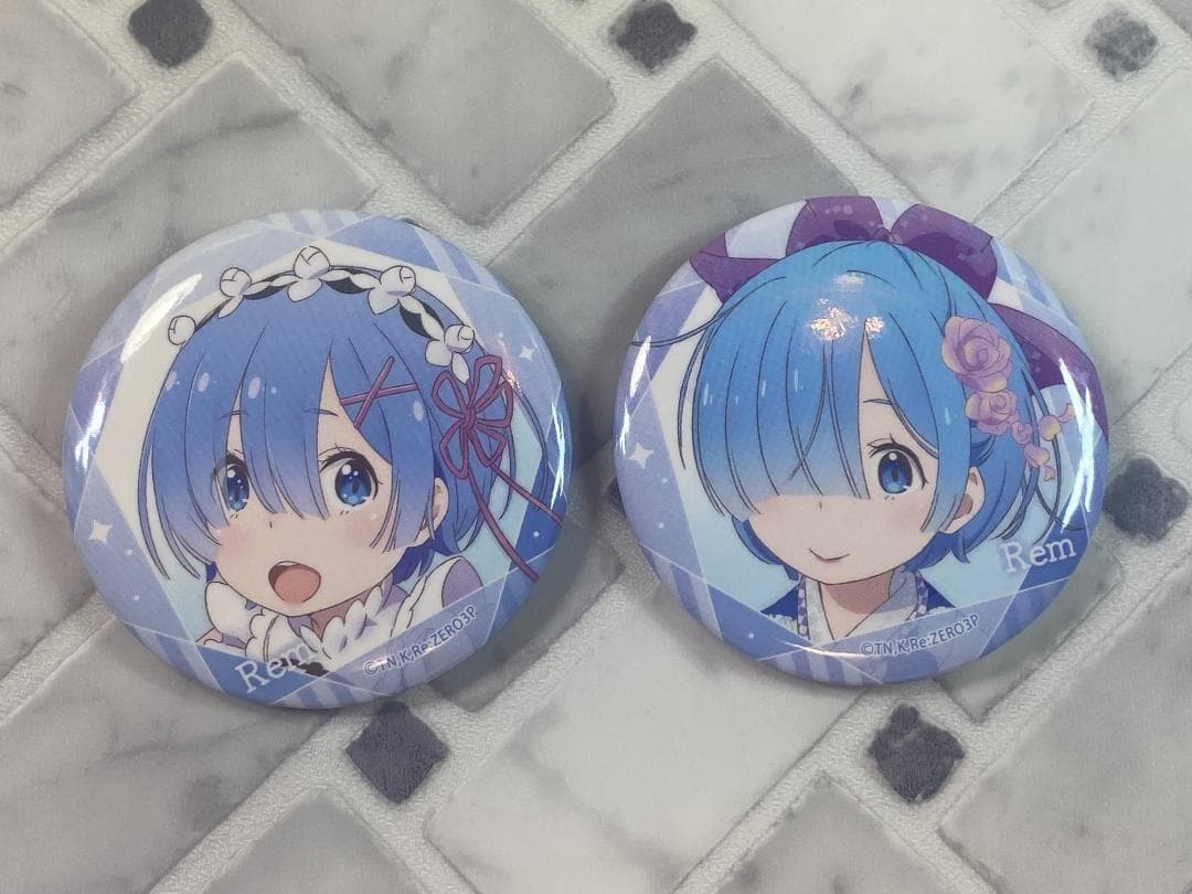 Re:Zero Can Badge 2-Piece Set Rem 2 Moe Character Oshikatsu