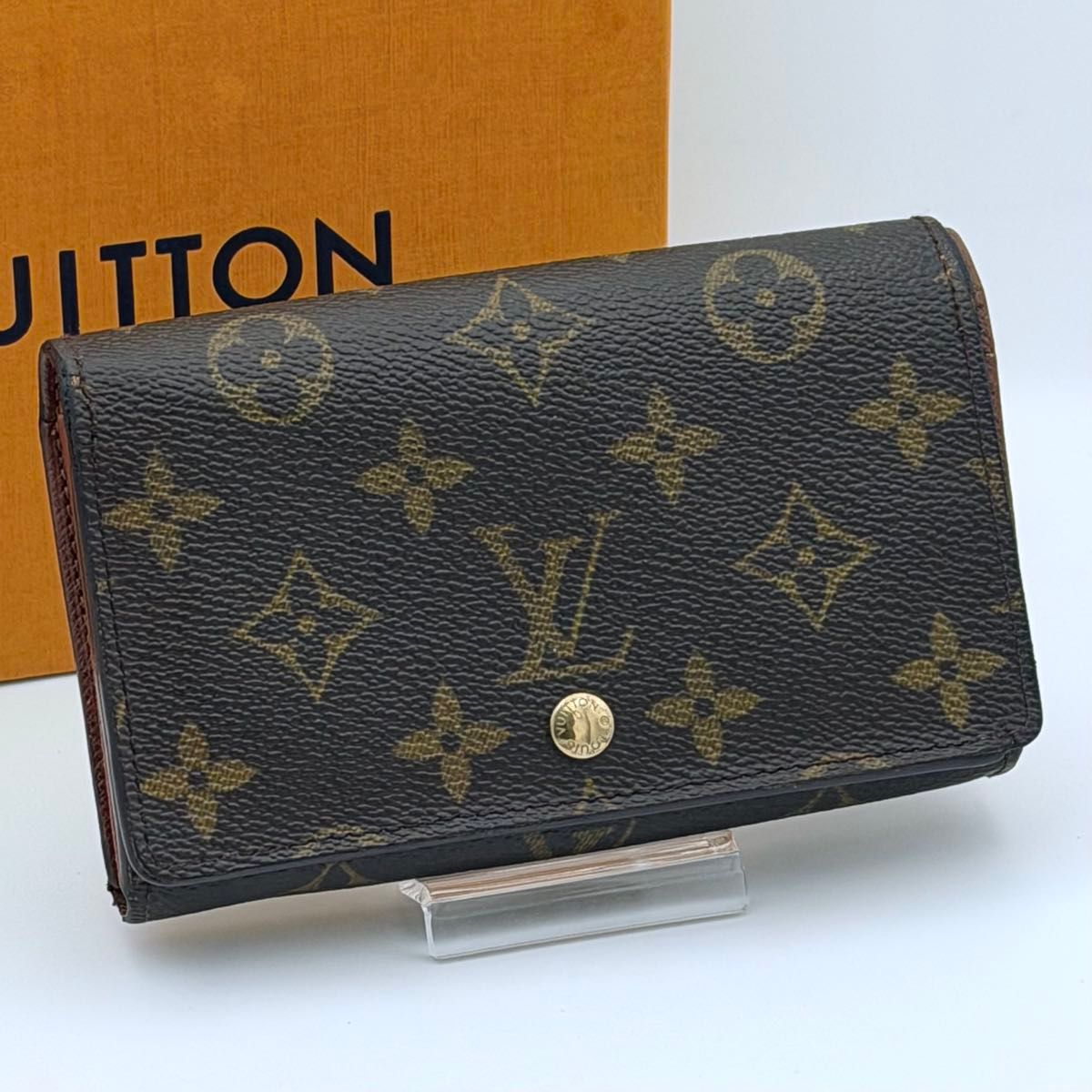 Louis Vuitton Monogram Porte-Monnaie Trésor Bifold Wallet, L-Zip, Brown