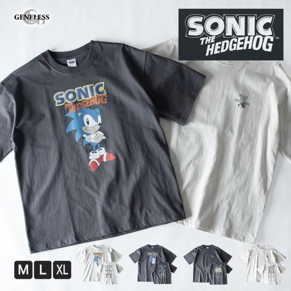Tシャツ 半袖 ソニックザヘッジホッグ キャラクター tシャツ 半袖シャツ プリント 半袖Tシャツ バックプリント クルーネック キャラ カジュアル