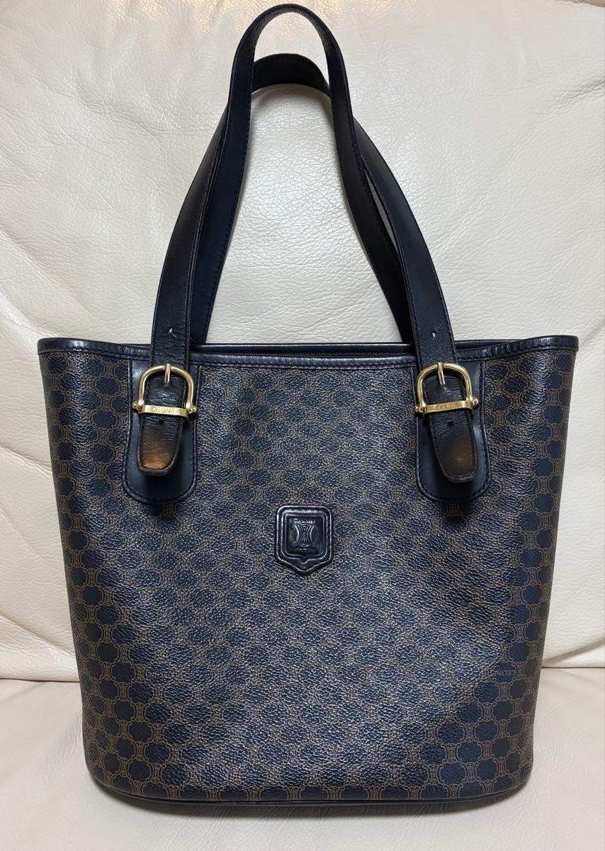 CELINE Celine Macadam Blazon-Embossed Tote Bag, Black, Vintage, Old Celine
