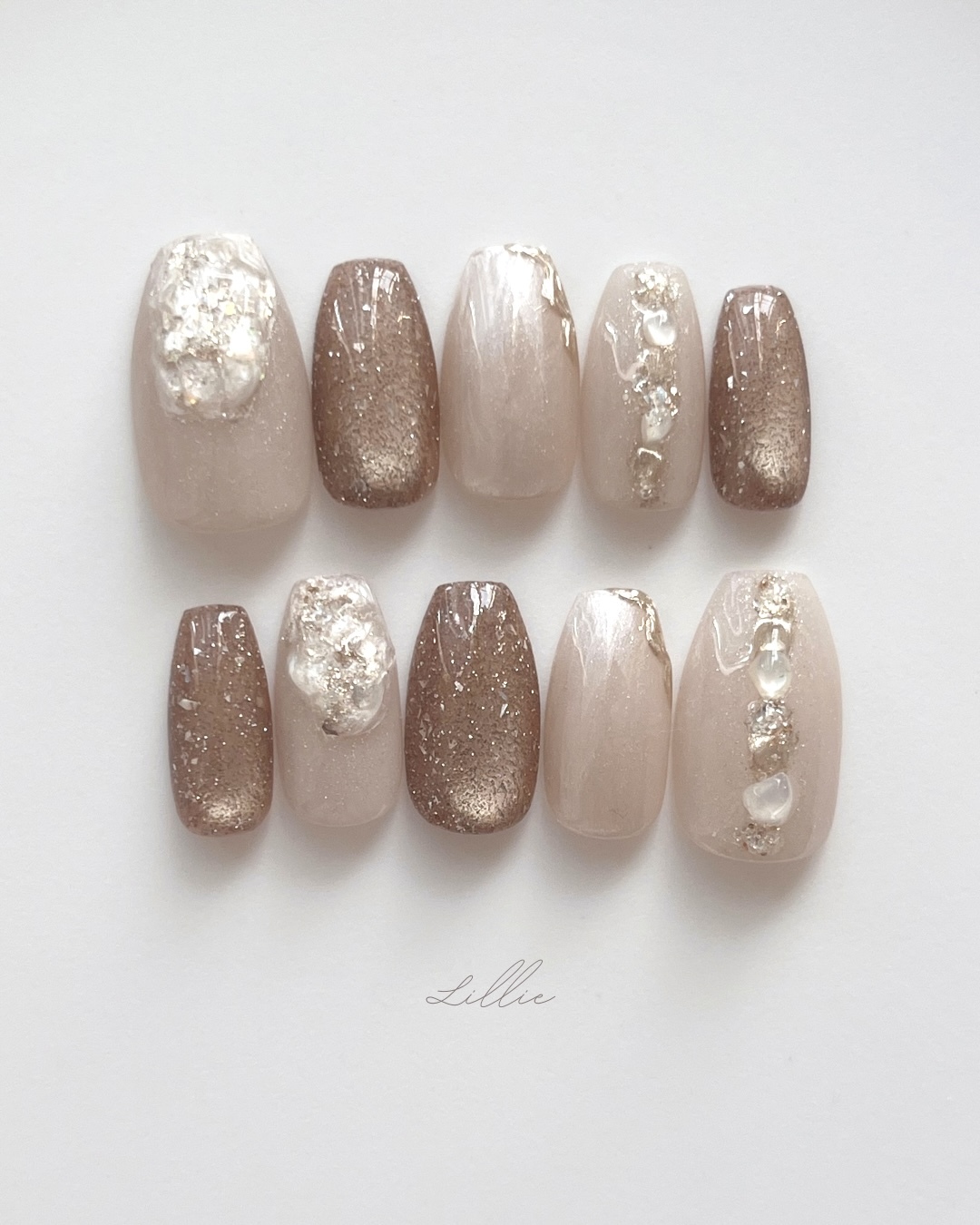 Luxe Pearl Nuance Nail Beige Nail Nail Tip Magnetic Nail Elegant Nail Sparkling Nail Bridal Nail Wedding Nail Autumn Nail
