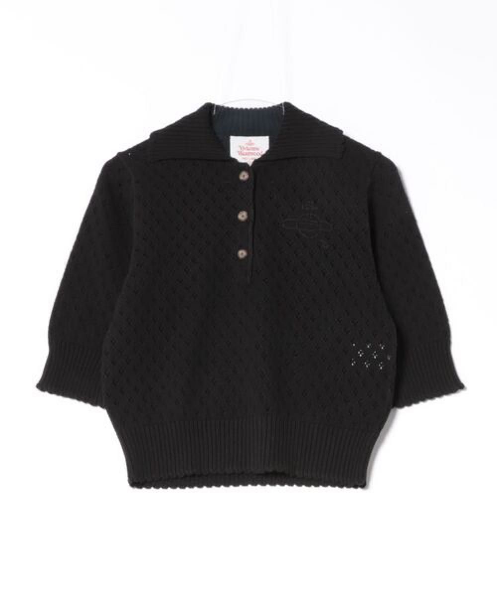 Vivienne Westwoodコットンレーシーニットポロトップ