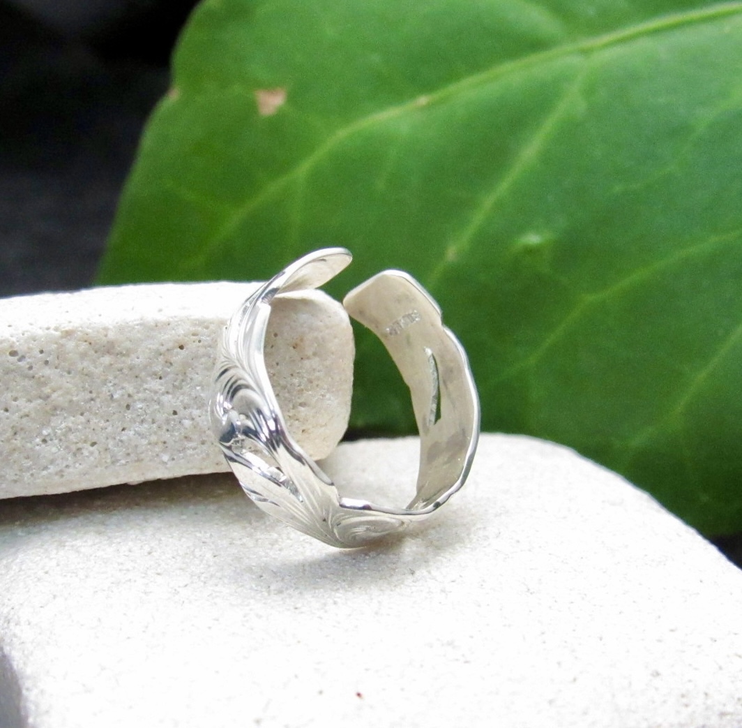 独一无二 唐草镂空雕刻 银耳夹 003(宽 5mm )