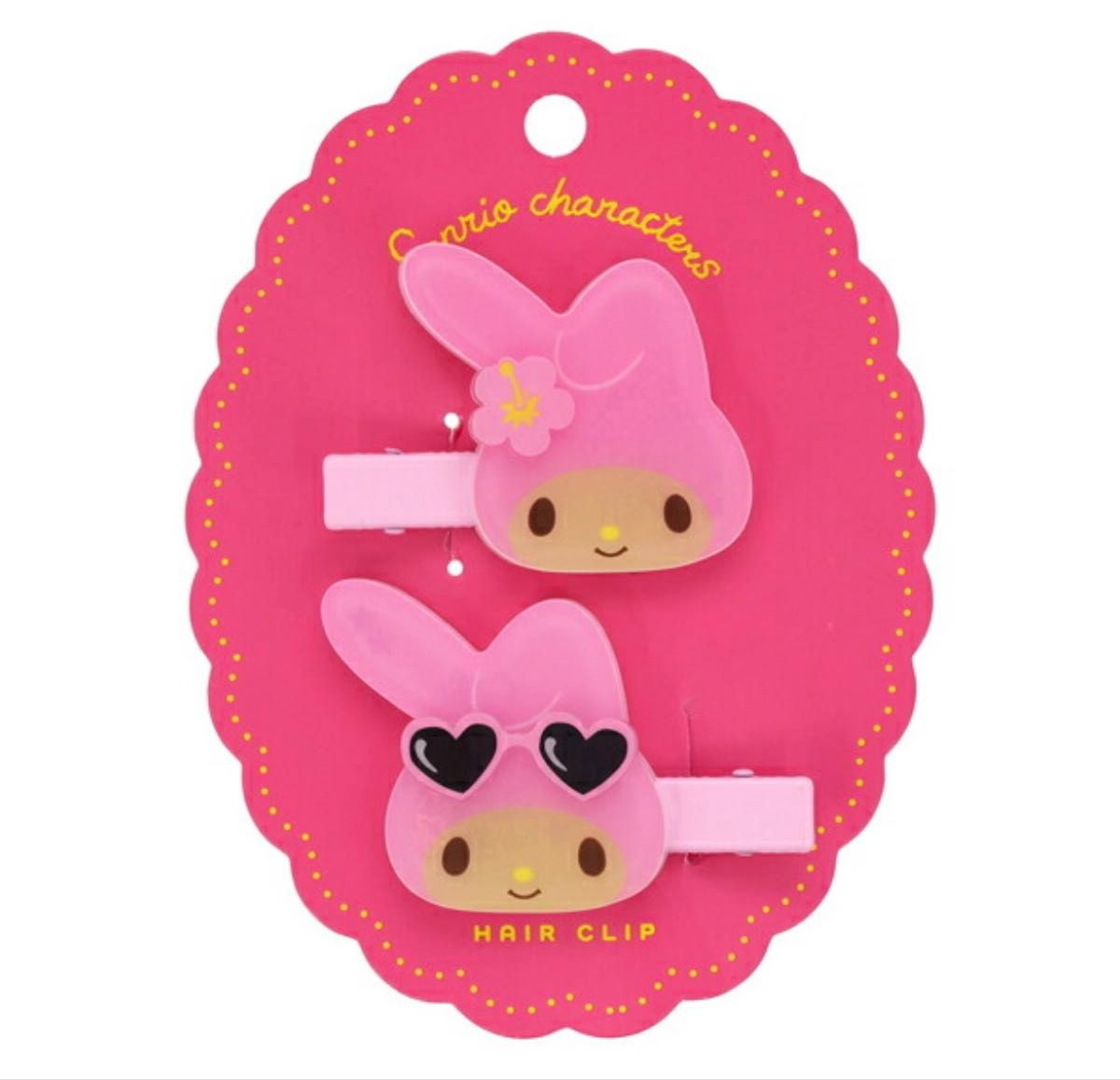 サンリオSanrio 日焼け マイメロディ ハートサングラス ギャル ヘアピン 前髪クリップ2個セット