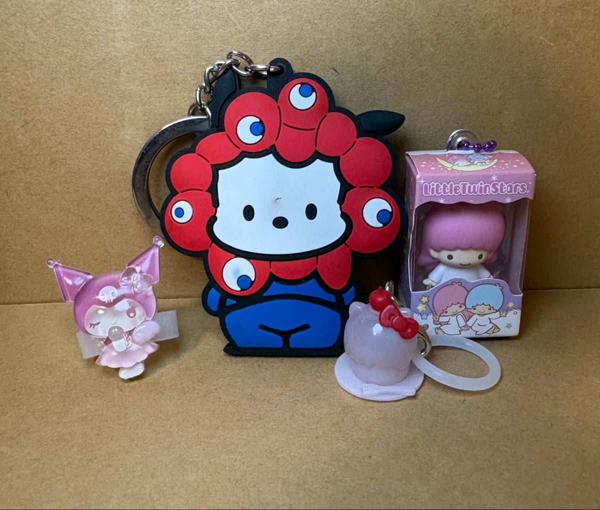 三丽鸥卡通形象钥匙圈4点组合miku miku pocha koku miku kira