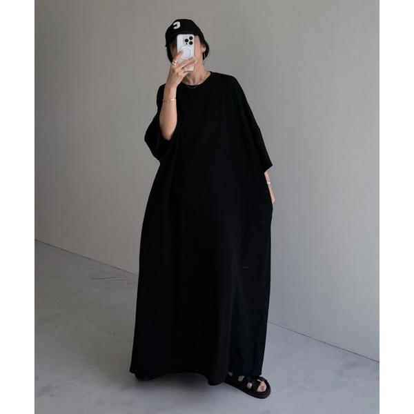 One-piece short-sleeve HANSODE super-loose light sweatshirt/Short-sleeve sweater one-piece (super-loose style)