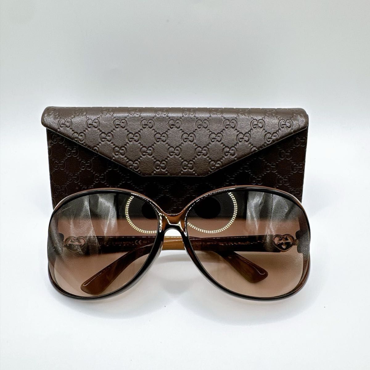 极美品 古驰 GUCCI GG3792/F/S MKWJ6 可爱心形 GG纹太阳镜 棕色