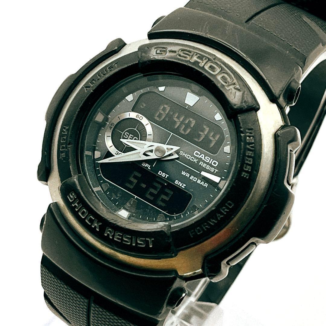 CASIO G-SHOCK G-300 Analog Digital Black Men's Wristwatch Working Condition