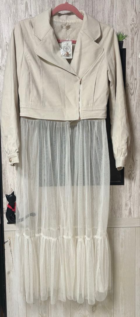 【新品带标】axes femme 薄纱设计机车夹克
