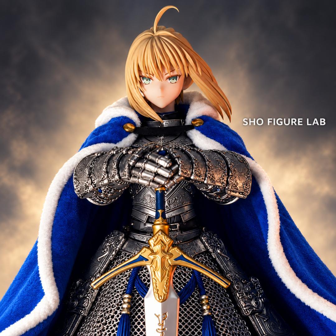 Fate Saber Artoria Heavy Armor with Cape and Crown Figure Garage Kit