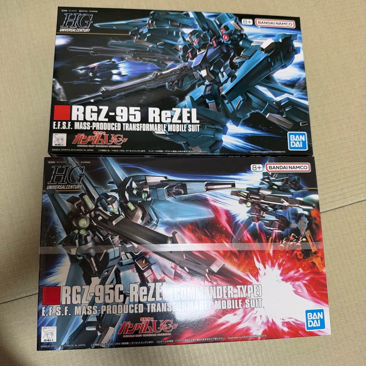 HGUC 1/144 RGZ-95里塞尔 & RGZ-95C里塞尔队长机2个套装