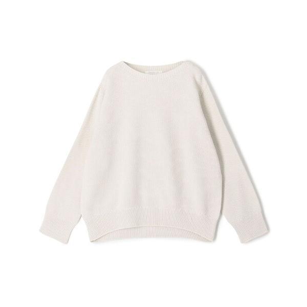 Women's Knit Cotton Kanoko Boat Neck Pullover Sweater