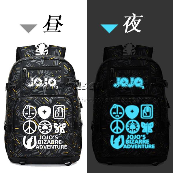 免运费◆新品《JOJO的奇妙冒险》背包 夜光双肩包 周边 Venom 时尚 外出 轻便 大容量 上学 防水 远足 旅行背包 耐用 学校