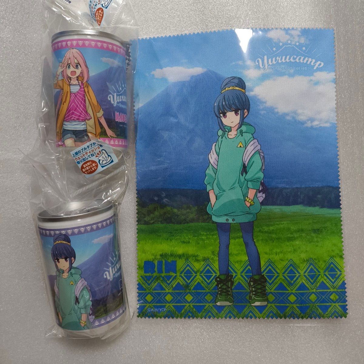 Yuru Camp△ Wet Wipes (2 pcs), Multi-Cloth (1 pc), Nakami Hara Nadeshiko, Shima Rin, Manga Time Kirara, A-File, Anime Goods 0