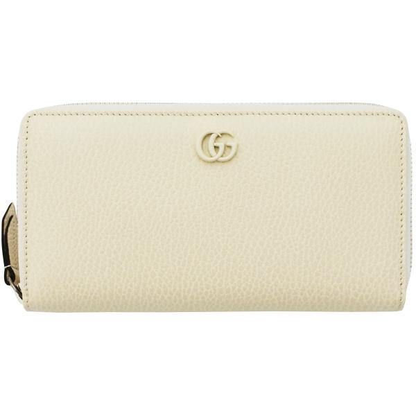 GUCCI钱包GUCCI回合拉链长钱包女士GG marmont 456117 off white