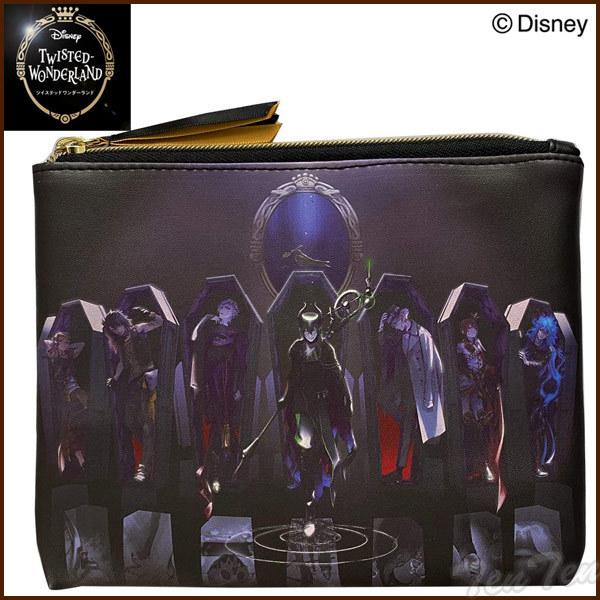 ディズニー ツイステッドワンダーランド フラットポーチ キービジュアル柄 ナイトレイブンカレッジ ツイステ グッズ (2点までメール便)