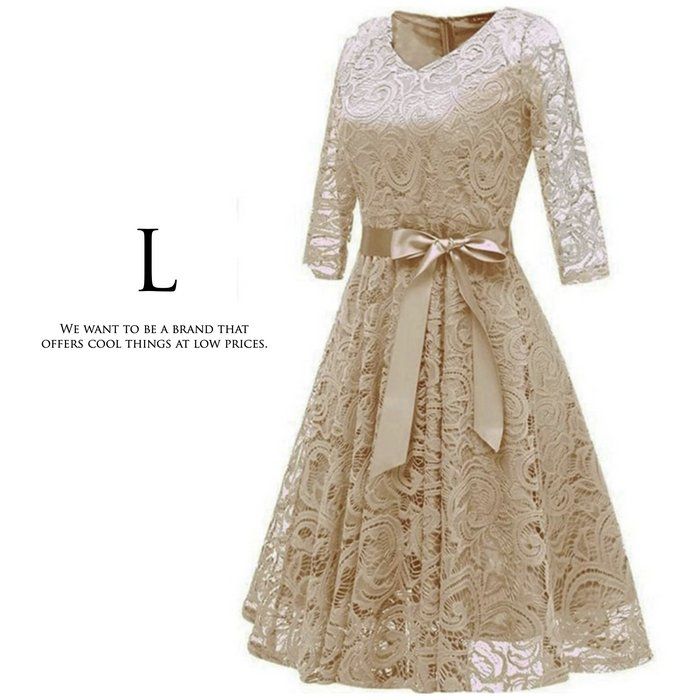 连衣裙 派对礼服 女士 可爱 婚礼 单件裙装 七分袖