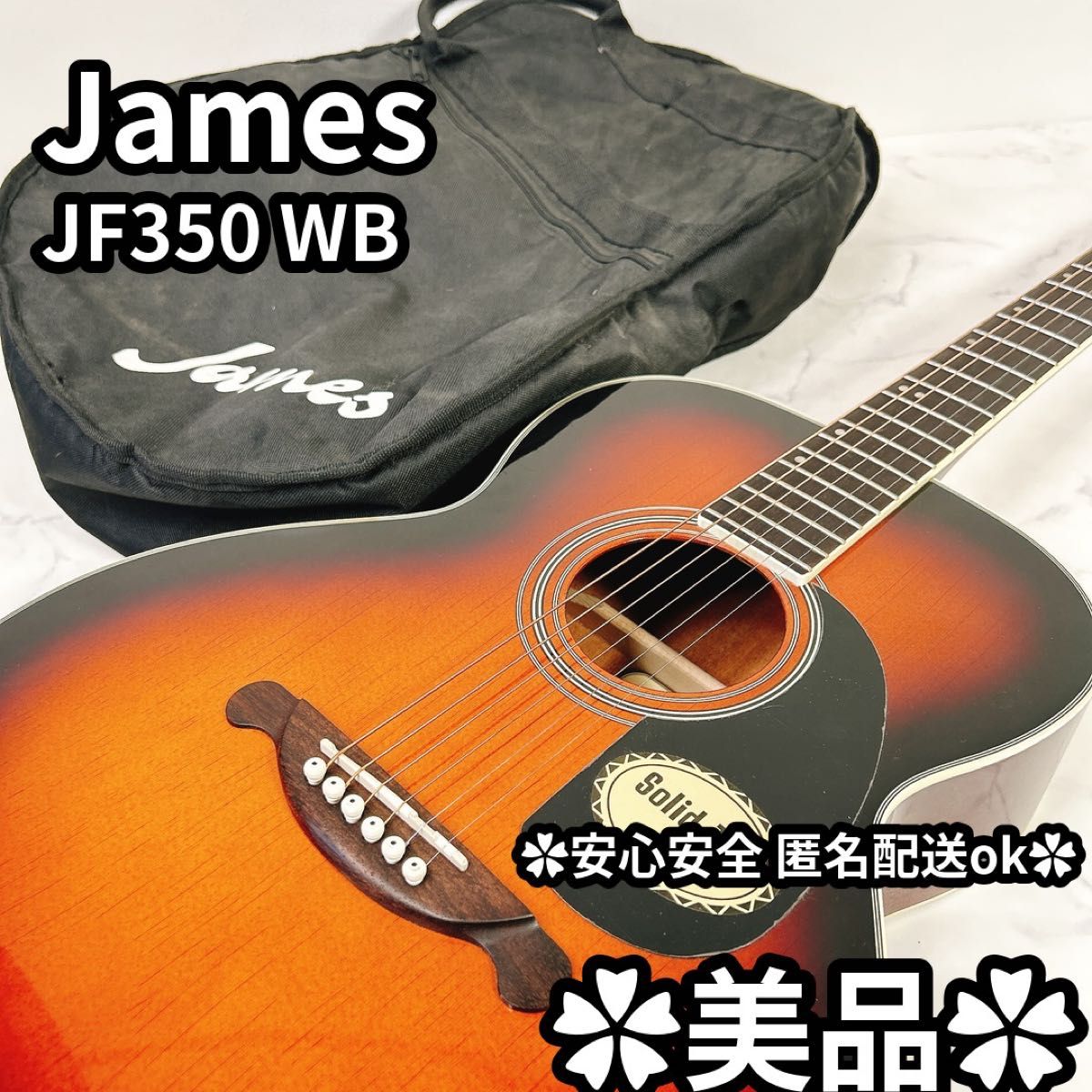 【美品】James  JF350 WB  アコースティックギター ソフトケース付
