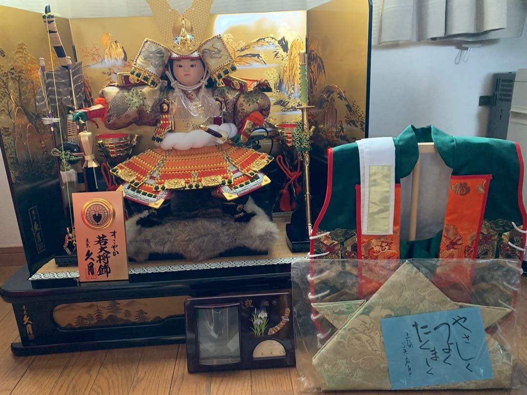 Hand Delivery Only May Boy Dolls Young General Decoration Children's Day Koshu Kazaguruma Armor Music Box Tokonoma