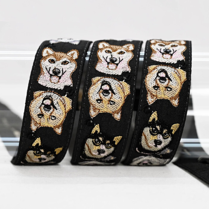 印度刺绣丝带50cm切卖spits系船坞脸2.7cm黑哈士奇狗R-0877