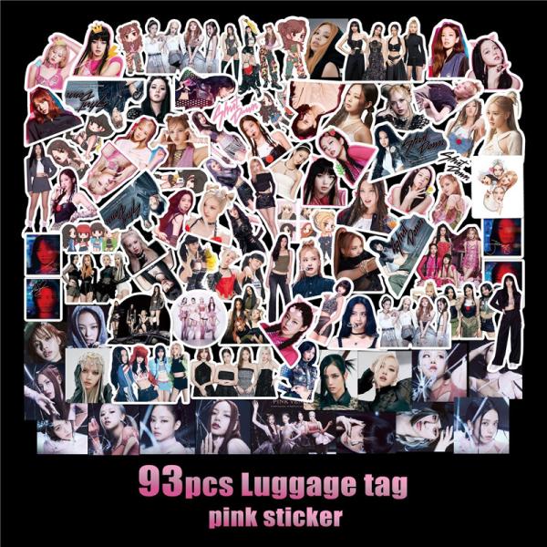 BLACKPINK周边贴纸 93张 贴纸套装 BORN PINK 黑粉 布拉平 贴纸 手账 韩流 KPOP 爱豆 照片 应援 blink 贴纸 布林克