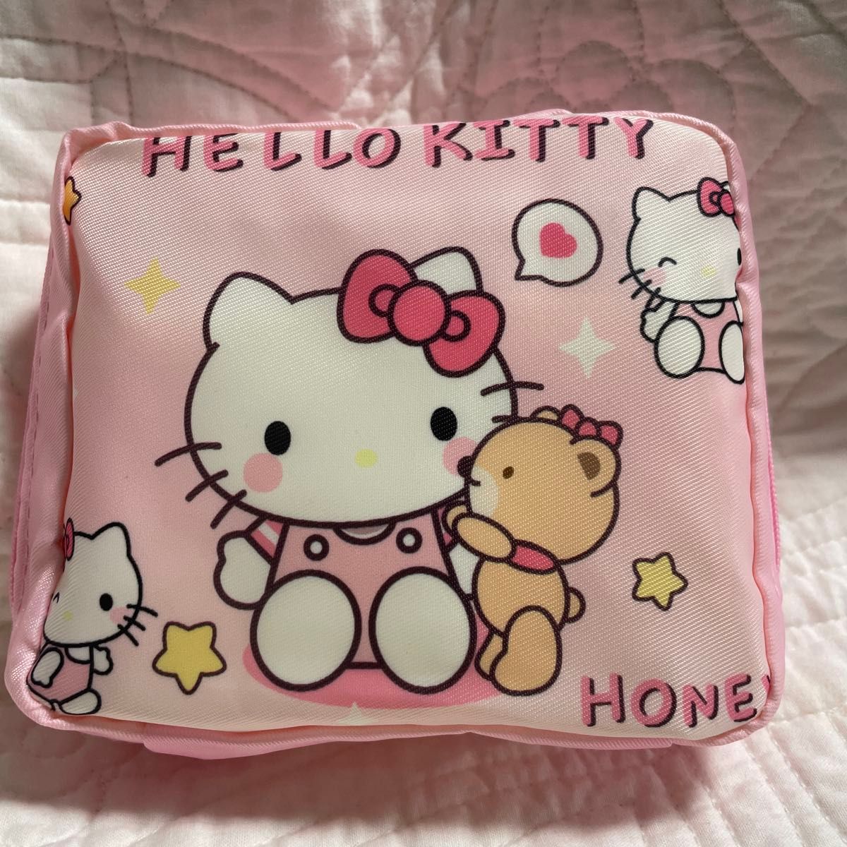 Sanrio Hello Kitty Sanitary Pouch, Cosmetic Pouch, Square, Small Item Organizer