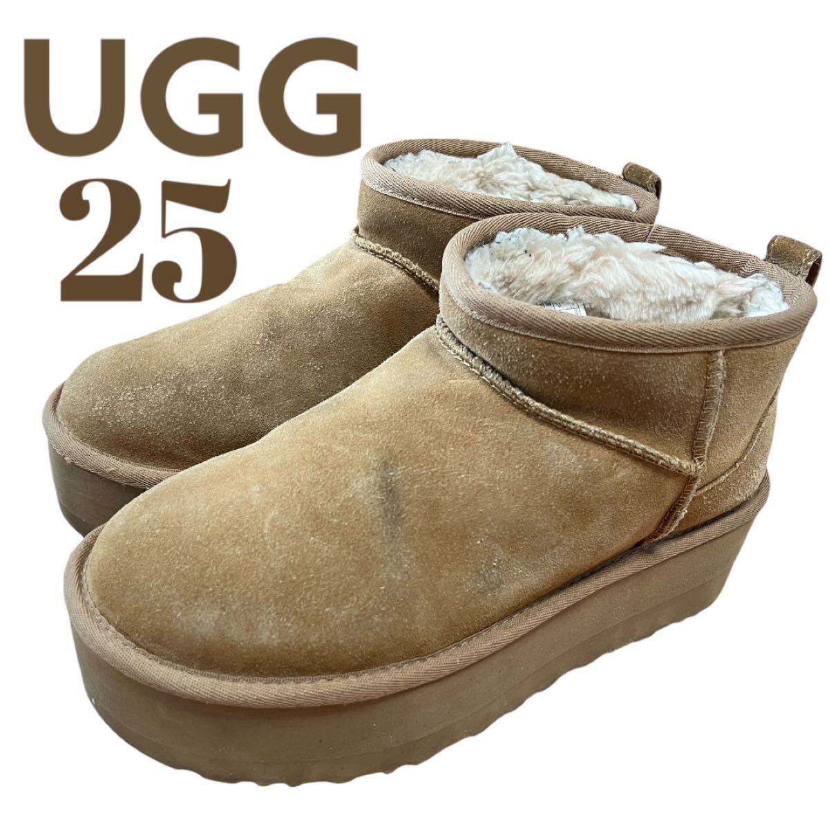UGG Classic Ultra Mini Platform 羊皮毛一体靴 厚底 25cm