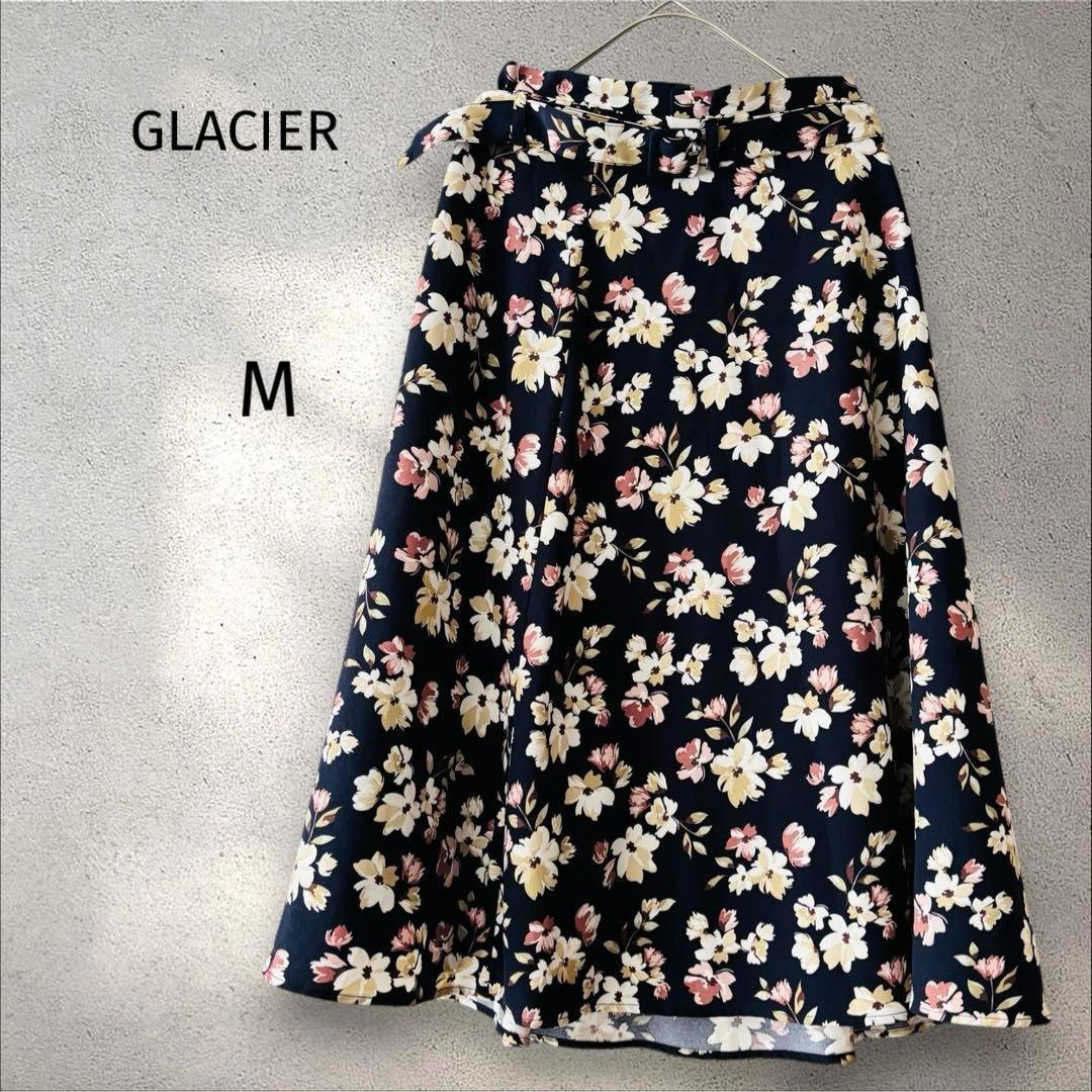 格拉西亚 * 奈比花纹喇叭裙【M】带皮带的女士