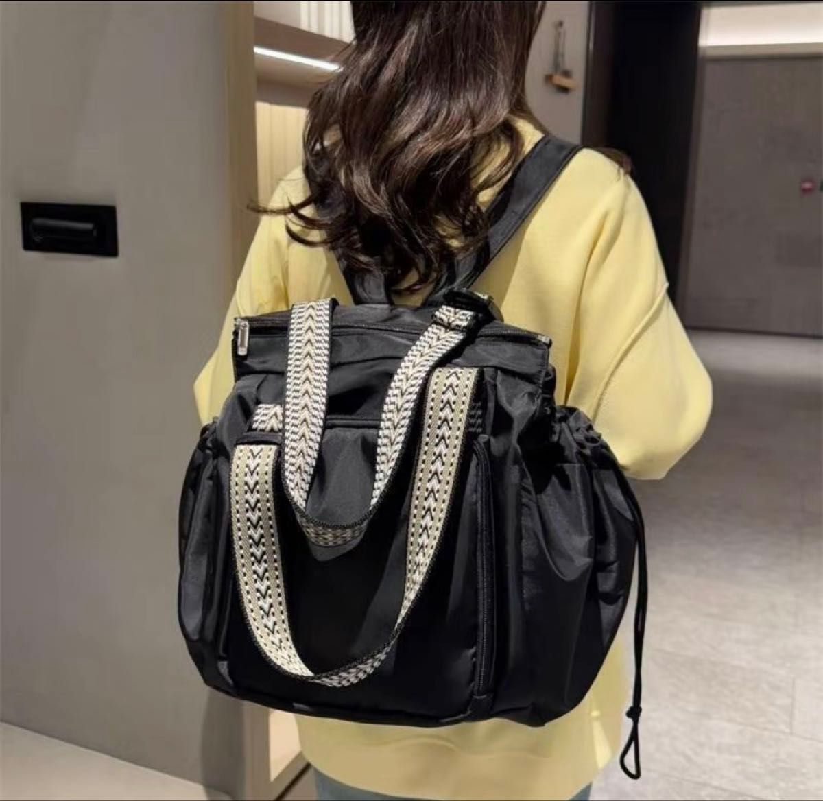 2WAY Multifunctional Backpack Maternity Bag Black Korean Style Large Capacity