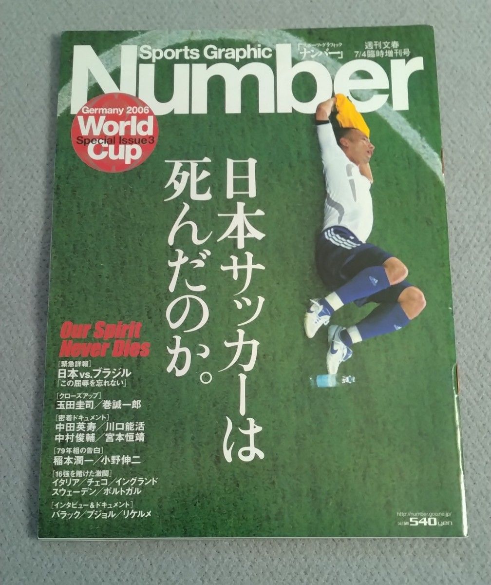 Sports Graphic Number 2006/7/4臨時増刊号 ドイツW杯 中田英寿 小野伸二 宮本恒靖 ナンバー