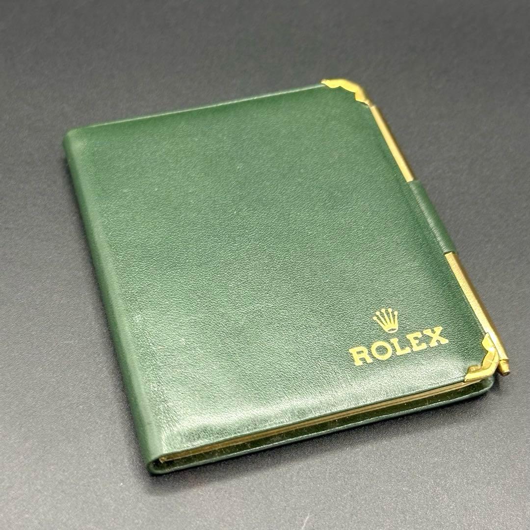 劳力士 ROLEX 迷你地址簿 绿色 金色标志 附带笔 皮革