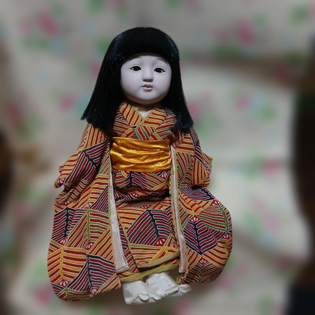 Ichimatsu Doll, Kimono with Geometric Pattern, Traditional Craft, Tokimitsu