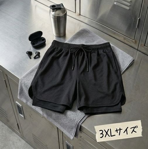 男士泳裤 3XL 4L 黑色 冲浪短裤 海边短裤 男士泳装 时尚 水陆两用 速干 轻便