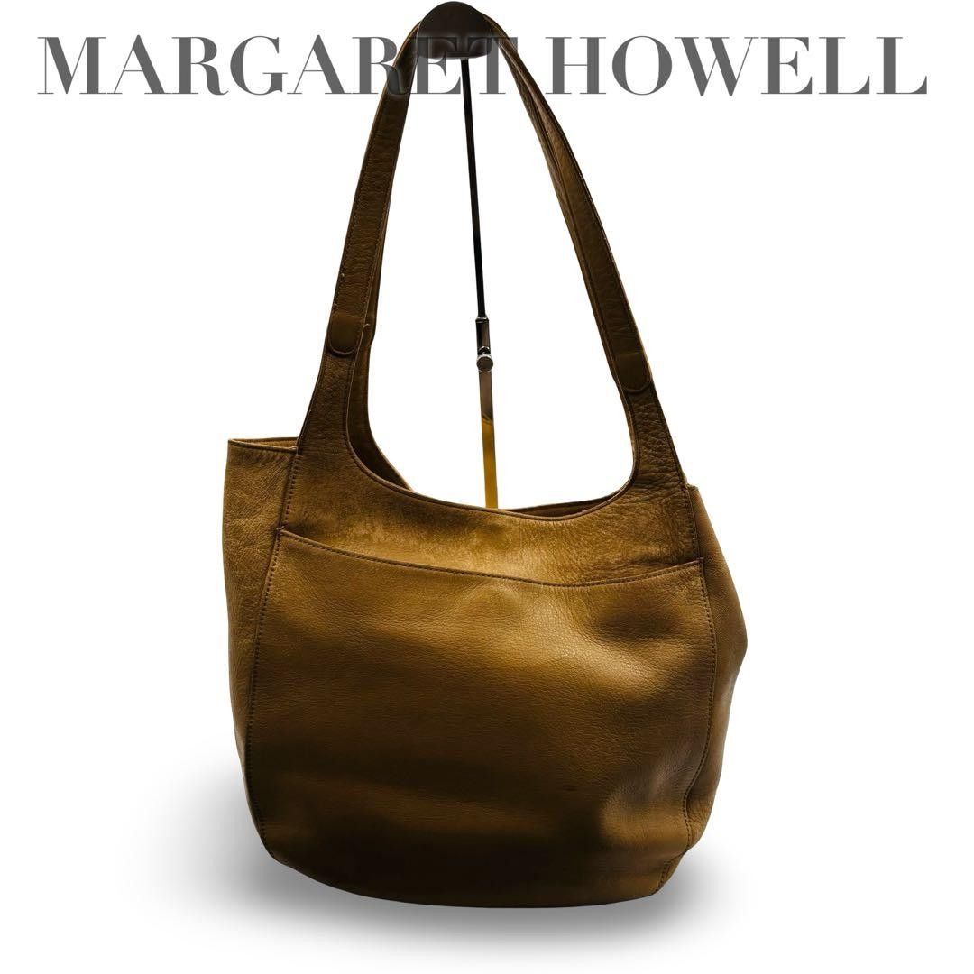MARGARET HOWELL Handbag Genuine Leather Tote Bag Shoulder Carry Camel Brown Women's