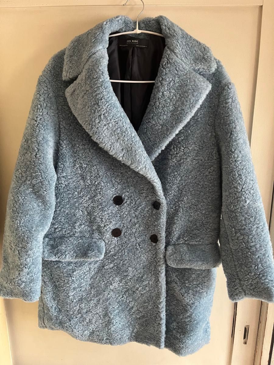 ZARA BASIC 羊羔毛羊皮大衣
