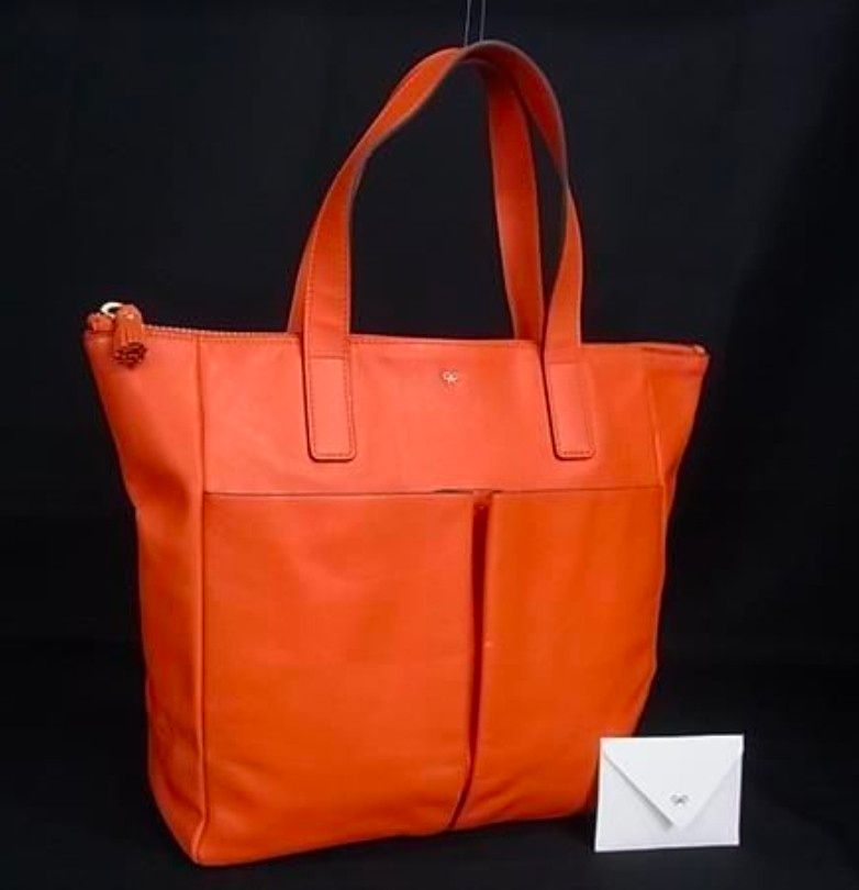 ANYA HINDMARCH Anya Hindmarch Leather Tote Bag Orange Leather