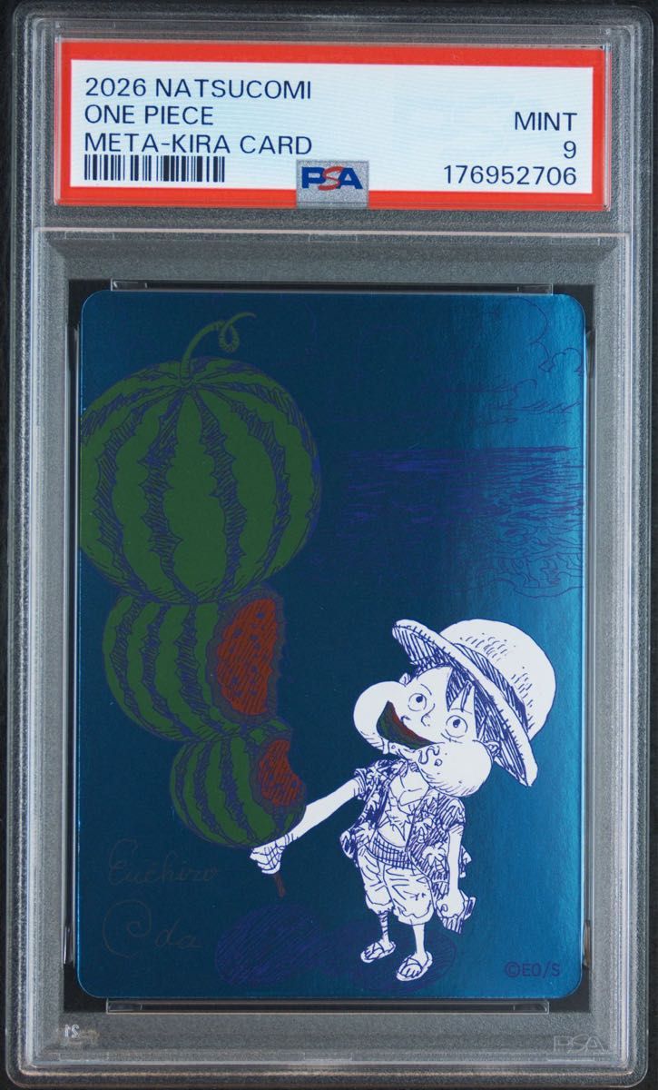 PSA9 2026 Natsukomi One Piece Meta Sparkle Card Luffy Watermelon Eiichiro Oda
