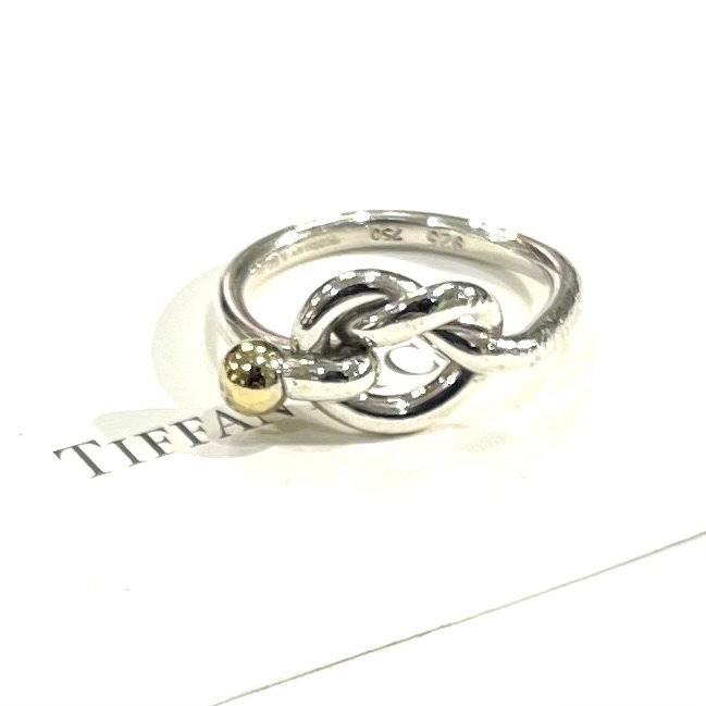 【 TIFFANY & CO 】【【11-12号】2708 925纯银双股扭结戒指× K18 金色/优雅光泽复古蒂芙尼戒指 女款 男女通用925纯银戒指