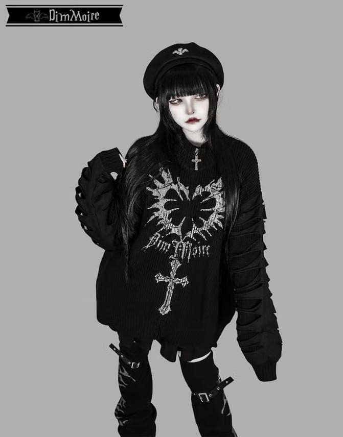 DimMoire 露脊针织夹克 Black