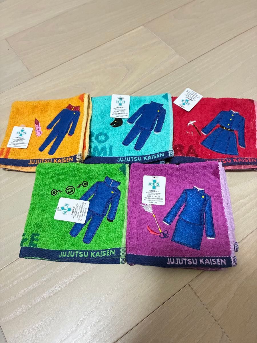 Jujutsu Kaisen Mini Towel 5-Piece Set Yuji Itadori Megumi Fushiguro Nobara Kugisaki Toge Inumaki Maki Zenin